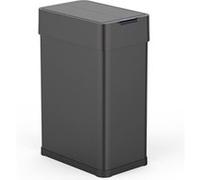 KITCHEN MOVE Poubelle de cuisine automatique 60L SILVERLAKE BLACK en acier Inox avec cerclage Ouverture papillon grande capacité
