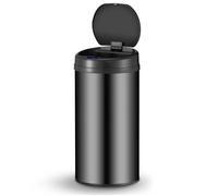 Poubelle automatique noire 40 L - Juskys - Détecteur de mouvement - Couvercle automatique - Sans fil sur piles