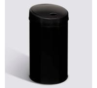 Poubelle automatique ronde, Détecteur infra-rouge + bouton, 40 l, Noir - Diamètre 32 x Hauteur 62 cm - -