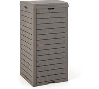 Poubelle avec couvercle, 118 litres, poubelle de jardin, bac à déchets, avec bac à liquides amovible et poignée, poubelle étanche pour l'extérieur, idéale pour la véranda, le jardin ou la terrasse (lo