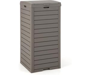 Poubelle avec couvercle, 118 litres, poubelle de jardin, bac à déchets, avec bac à liquides amovible et poignée, poubelle étanche pour l'extérieur, idéale pour la véranda, le jardin ou la terrasse (lo