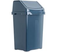 Poubelle avec Couvercle Basculant 25L Rectangulaire Bleu Marine Foncé Plastique pour Cuisine, Bureau, Salle de Bain
