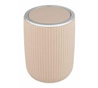 Poubelle avec couvercle basculant Agropoli S beige 2 litres, poubelle pour salle de bain, poubelle en plastique de haute qualité et