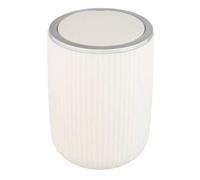 Poubelle avec couvercle basculant Agropoli S blanc crème, 2 litres, poubelle pour salle de bain, poubelle en plastique de haute