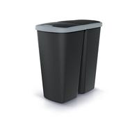 Poubelle avec couvercle gris 45L poubelle recyclage plastique noir