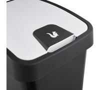 Poubelle avec couvercle souple, 60 litres - Aimant gris-vert