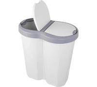 Poubelle - Bac de tri sélectif - 40 L - Double compartiment - 2 couvercles - Recyclage