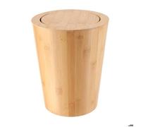 Tendance - Poubelle Bambou avec Couvercle Inclinable 4,5L - Bambou - Salle de Bain - Poubelles et Brosses WC
