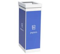 Poubelle bleue de tri pour collecte du papier 60 litres - Noir