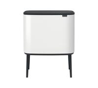 Brabantia Poubelle Bo Touch Bin, 2 seaux intérieurs, Blanc, 23L + 11L