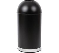 Poubelle Bolero 40L en acier noir avec couvercle ouvert