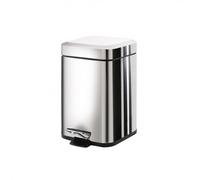 POUBELLE CARRÉE ACIER INOX DE 3 LITRES À PÉDALE