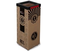 Poubelle carton 100l pour recyclage des biodéchets - Couvercle métal Rouge