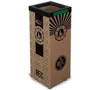 Poubelle carton 100l pour recyclage du verre - Couvercle métal Vert