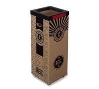 Poubelle carton 60l pour recyclage des biodéchets - Couvercle métal Rouge