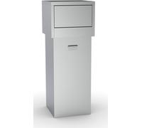 Poubelle Combisteel de 80 litres en acier inoxydable avec couvercle à pression