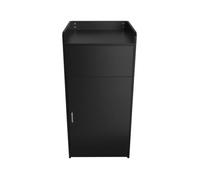 MonsterShop Poubelle bois porte-plateau 100 L noir MDF mélaminé pour restauration