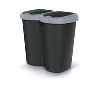 Poubelle Compacta B Duo 40 L gris/noir - Keden