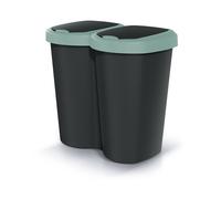 Poubelle Compacta B Duo, vert/noir, capacité 40L, un compartiment, deux couvercles, version murale, NDBS40-5575C_S411