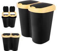 Poubelle - Conteneur de recyclage - 40 l - Double compartiment - 2 couvercles - Tri des déchets