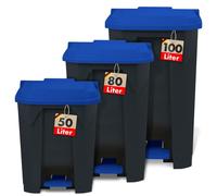 Poubelle conteneur Tri sélectif simplifié Pour la maison, le commerce, Bleu 50 Litres - 43 x 40,2 x 60 cm