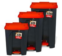 Poubelle conteneur Tri sélectif simplifié Pour la maison, le commerce, Rouge 50 Litres - 43 x 40,2 x 60 cm