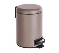 Poubelle cosmétique à pédale - WENKO - Leman - 3 L - Acier mat - Taupe