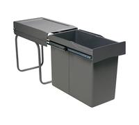 Poubelle coulisante 30l 1 seau - Amortisseur : Sans - Contenance : 30 L - Décor : Anthracite - Hauteur : 400 mm - Largeur : 255 mm - Matériau : Métal/Plastique - Nombre de seaux : 1 - Pour caisson d