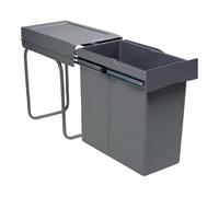 Poubelle coulissante 40l 1 seau - Amortisseur : Sans - Contenance : 40 L - Décor : Anthracite - Hauteur : 537 mm - Largeur : 255 mm - Matériau : Métal/Plastique - Nombre de seaux : 1 - Pour caisson