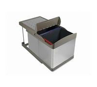 Emuca Poubelle coulissante automatique 2 x 16 L – Acier inox, Acier G