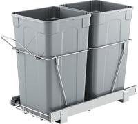 Poubelle coulissante VEVOR 27 Qt + 27 Qt pour placards de cuisine, double poubelle sous l'évier, poubelle sous plan, avec système coulissant métallique robuste à sortie totale et poignée