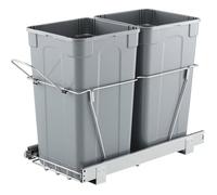 Poubelle Coulissante VEVOR 2x24,85 L avec Poignée - Système de Tri Sélectif Gris