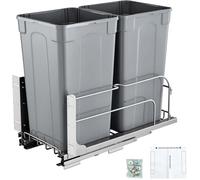 Poubelle Coulissante VEVOR 2x24,85 L avec Système de Tri Sélectif, Métal Gris
