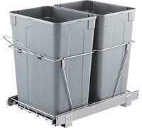 Poubelle coulissante VEVOR (35 Qt + 35 Qt) pour placards de cuisine, double poubelle sous évier, poubelle à placer sous l'évier, avec système coulissant métallique robuste à extension totale et poigné