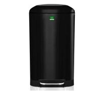 Poubelle Cubo Acier inoxydable Fermeture automatique Noir 30 L