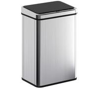 Poubelle cuisine automatique - HOMCOM - 40L - couvercle à fermeture en douceur - acier inoxydable - 35,5x26x55cm - argent