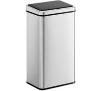Poubelle cuisine automatique - HOMCOM - 50L - couvercle à fermeture en douceur - acier inoxydable - 35,5x26x67cm - argent