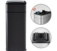 Poubelle cuisine automatique latérale - Ouverture papillon - Noir mat - 60L - Piles ou batterie Noir G