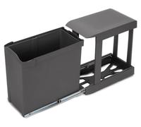 Poubelle cuisine - Bac de recyclage sous-évier - 30 litres - Gris anthracite - Ouverture automatique