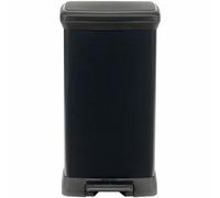 CURVER Decobin Poubelle a pédale rectangulaire - 50 L - Noir carbone