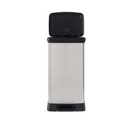 Poubelle Curver 50L pédale argent plastique 187152