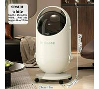 Poubelle cylindrique avec couvercle à bascule et roulettes - Économise de l'espace et étanche aux odeurs, idéale pour la cuisine, le bureau ou le salon - Fabriquée en plastique blanc