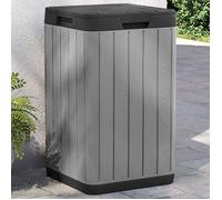 vidaXL Poubelle d'extérieur 38x38x65 cm en PP Gris