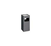 Poubelle d'accueil rectangulaire avec cendrier 17 litres - Gris Foncé