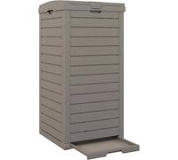Poubelle de 118 litres, poubelle avec couvercle, bac à déchets avec poignée et plaque de base amovible, poubelle résistante aux intempéries, poubelle de 40 x 40 x 86 cm pour l'extérieur, le jardin ou 