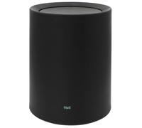 Poubelle de 12L avec couvercle pivotant noir mat - Polyvalent panier à papier pour salle de bain et WC, élégant panier de bureau noir, seau à cosmétiques noir, en plastique de haute qualité