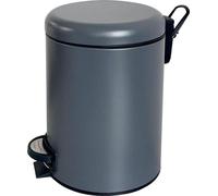 Poubelle de 3 litres, poubelle de salle de bains avec couvercle, paillasson gris avec mécanisme de fermeture en douceur et bac intérieur, poubelle pour salle de bains, bureau, cuisine, chambre à couch