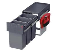 Poubelle de 30 litres (3 x 10 litres) avec kit de nettoyage, pour meubles d'une largeur minimale de 40 cm