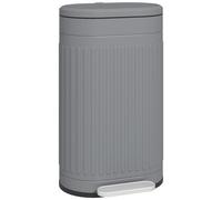 Poubelle de 30 litres avec couvercle, pédale et seau intérieur amovible, fonction de fermeture en douceur, 36,5 x 31,2 x 60,8 cm, gris