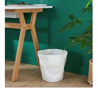 Poubelle de bureau effet froissé Blanche